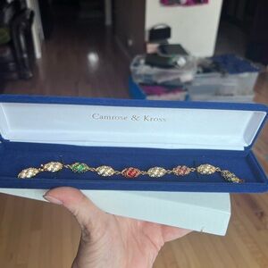 Vintage Camrose & Kross Gold and Multicolor Egg Bracelet
